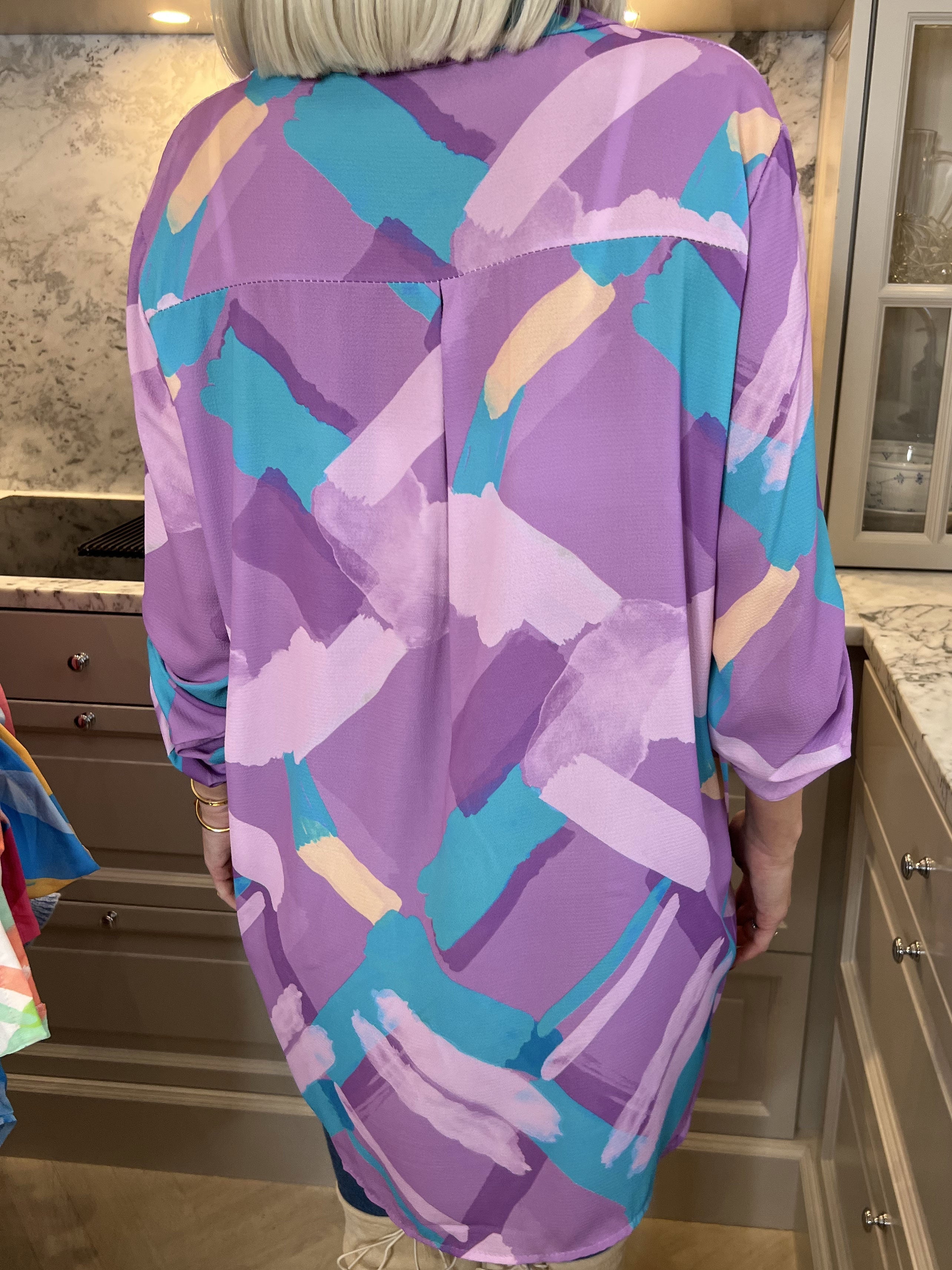 Vanesa Art - Mönstrad flerfärgad tunika